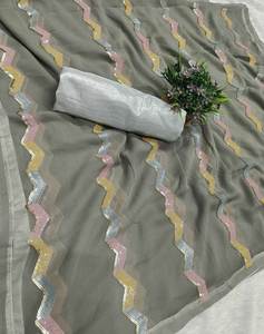 Mejor tela Última colección Excelente calidad Nuevo diseñador Venta al por mayor Precio bajo Saris de seda Mehendi Sari - Product Image 5