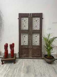 Panneaux de porte en bois massif antique sculptés à la main pour Villa de luxe avant salon meubles de maison chambre bureau extérieur salle à manger - Product Image 2