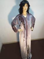 Kaftan musulman traditionnel bleu magnifique de Dubaï 2022, design marocain, travail manuel, abaya avec velours, kaftan élégant pour femmes