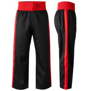 บริการ OEM ODM กางเกงคิกบ็อกซิ่งผ้าโพลีคอตตอนสำหรับผู้ใหญ่ สีดำแดงตัดกัน คุณภาพสูงสุด ทนต่อคราบสกปรก ราคาขายส่ง - Product Image 1