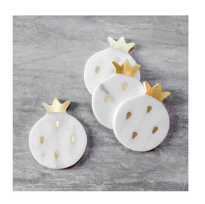 Top Quality Marble coaster Wholesale Natural <b>Blue</b> Stone and Brass Lining Design coaster for <b>Table</b> Decoration & Accessories - Product Image 5