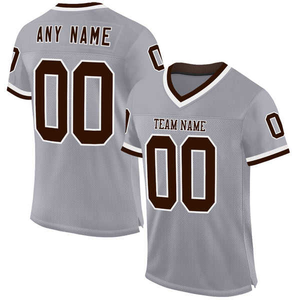 Maillot de football américain personnalisé respirant grande taille été blanc marron équipe nom numéro personnalisé vêtements de sport - Product Image 1