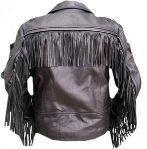 Chaqueta de cuero occidental personalizada de alta calidad de nuevo estilo 2024 del fabricante OEM para hombre, estilo vintage con flecos y plumón de invierno - Product Image 2