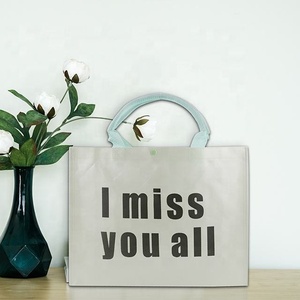 Bolsa de Compras Reutilizable de Tela No Tejida con Diseño de Letras, para Exposiciones y Vino - Product Image 2