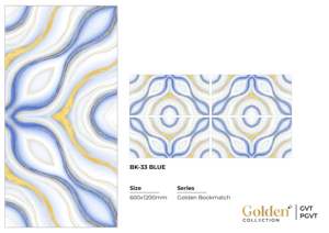 Carreaux en porcelaine brillants finition marbre doré 600x1200mm Vitrifiés Antibactériens Résistants à l'usure pour usage intérieur Hôtels - Product Image 6