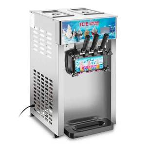 Machine à glace molle professionnelle en acier inoxydable certifiée Energy Star, 3 saveurs, fruits, noix, cornets sucrés, machine de distribution et de congélation - Product Image 4