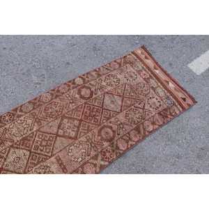 พรมวินเทจขนาด 2.4x10.8 ฟุต, พรมตุรกีแบบ Runner, พรมสีน้ำตาลสไตล์ตะวันตกเฉียงใต้ - Product Image 5