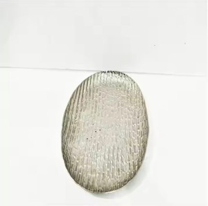 Juego de bandeja para servir árabe de fruta seca de cristal de serpiente corrugado de lujo plateado con tapa con asa - Product Image 5