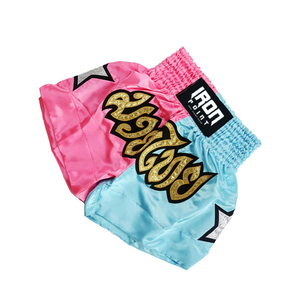 Meilleure qualité 100% Polyester hommes Muay Thai Shorts personnalisé couleur unie Durable matériau durable raisonnable Arts martiaux porter - Product Image 6