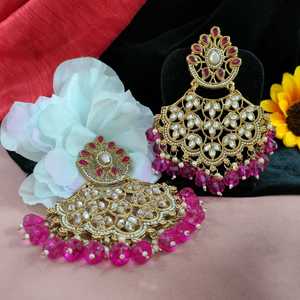 Pendientes indios Kundan con chapado en oro Estilo contemporáneo Brillo brillante Elegancia tradicional y atractivo atemporal - Product Image 5