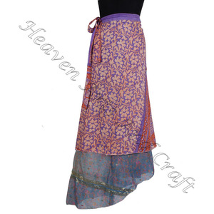 Jupe portefeuille magique Multi Wear Vintage Sari Jupes Boho Stylish Multi Color Summer Wear Confortable Fashion Hippie Style Free Size - Product Image 1