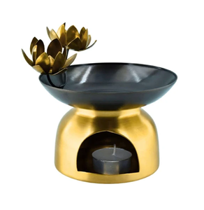 เตาตัวกระจายน้ำมันสแตนเลสและทองเหลืองที่ทันสมัยพร้อมดีไซน์เพรียวบางเหมาะสำหรับน้ำหอมในบ้าน - Product Image 4