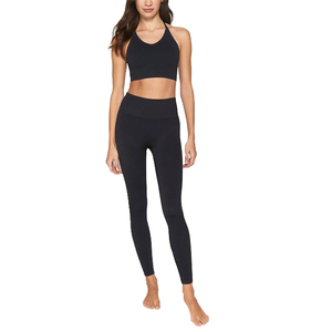 Custom Women Sports Wear Bra And Leggings <b>Gym</b> Fitness Clothing Polyester Spandex Two Piece Yoga <b>Set</b> with OEM service - Product Image 4