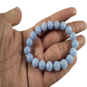 Hermosa pulsera elástica de almidón de Angelita de gran calidad Cristal natural Piedra semipreciosa Artesanía Piedras preciosas al por mayor - Product Image 2