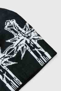 Casquette d'hiver personnalisée en profondeur imprimé bouffant Mohair tricoté chapeau chaud avec manchette de ski Jacquard bonnet imprimé numérique - Product Image 3