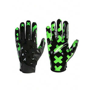 Gants récepteurs américains haute performance Gants de football en cuir sur mesure Technologie de capture collante en maille respirante - Product Image 4