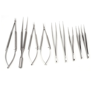 Ensemble d'instruments de microchirurgie professionnels Surgica en acier inoxydable de haute qualité avec ensemble de microchirurgie porte-aiguille - Product Image 1