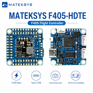 MATEKSYS F405-HDTE ชุดควบคุมการบิน STM32F405 3-12S 11 PWM กล้องคู่ Type-C OSD สำหรับโดรน FPV UAV - Product Image 1