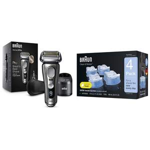 Rasoir électrique pour homme, utilisation humide et sèche, avec tondeuse à barbe, fonctions de nettoyage et de charge, étanche IPX7 pour utilisation sur le corps et en camping-car - Product Image 1