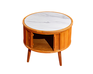 Juego de Sofás Seccionales de Madera para Sala de Estar, 3 Asientos Acolchados, Mesa con Superficie de Piedra para Hotel, Villa, Apartamento, Relleno de Esponja de Látex - Product Image 5