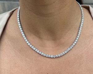 สร้อยคอเงินแท้ 925 ประดับโมอิสซาไนต์ ขนาด 16 นิ้ว สำหรับผู้หญิง พร้อมใบรับรอง IGI แบบโซ่ลิงค์ ตัวเรือนแบบกรงเล็บ ดีไซน์ทันสมัย เหมาะสำหรับใส่ทุกวัน - Product Image 1
