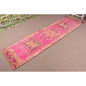 2.9x10.2 ft <b>Rug</b>, <b>Runner</b> Vintage <b>Rug</b>, Pink Herki Polka dot <b>Rug</b> - Product Image 2