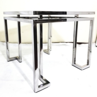 Ensemble moderne de 3 tables basses et d'appoint en acier inoxydable avec finition or/or rose de luxe et dessus en verre