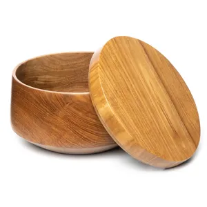 Pot à couvercle en bois au meilleur prix pour récipients de rangement de cuisine bocaux à couvercle en bois naturel vente en gros - Product Image 5