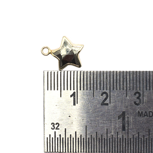 Dijes de metal chapados en oro con forma de estrella de pirita natural con engaste para la elaboración de collares y pulseras - Product Image 3
