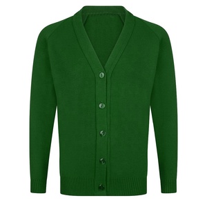Cardigan unisexe tendance décontracté à col en V, coupe ajustée, manches longues, couleur unie, en laine tricotée/laine acrylique - Product Image 2