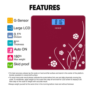 Balance de salle de bain numérique à écran LCD, nouvelle conception populaire, motif papillon, verre trempé, grande capacité, pour - Product Image 5