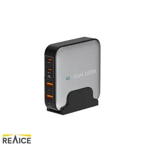 适用于苹果笔记本专业版的CB/CCC/ETL/PSE/FCC/CE/ROHS/ERP/UKCA/KCC/SAA 4端口壁100w usb c GaN手机充电器电源适配器