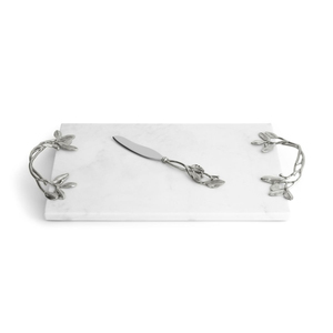 Plateau de service ovale de luxe en marbre naturel blanc avec élégantes poignées en métal feuille d'or pour la décoration de mariage, la maison et la cuisine. - Product Image 4