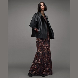 Veste en cuir véritable pour femme, imprimé peau de vache de luxe, broderie, hiver, sur mesure, veste de motard en cuir véritable pour femme - Product Image 3
