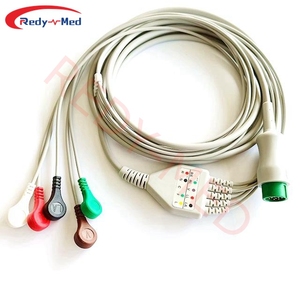 BLT <span class=keywords><strong>Qseries</strong></span> A3 A5 A6 A8 12Pin ECG 5 Cable de plomo Snap Pinch IEC AHA Cable Ecg De 5 Derivaciones Cable de ECG - Product Image 2