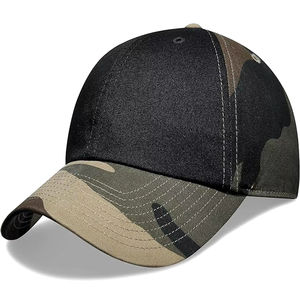 หมวกเบสบอลผ้าคอตตอน100% ปรับได้5แผงสีดำปรับได้พิมพ์โลโก้ตามสั่ง - Product Image 6