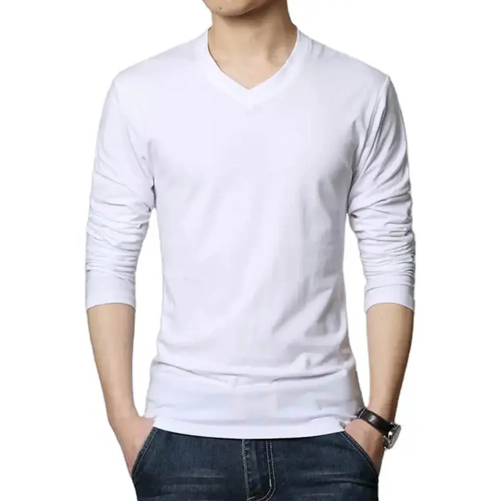 Compare Top selling 100% organic cotton knitted V Neck T Shirt With Custom Logo