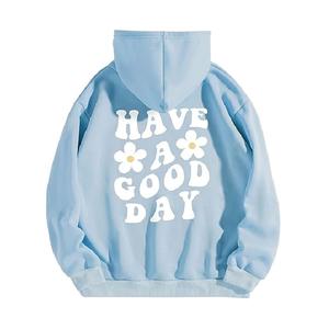 Best Selling Of Women's 100% Cotton Long Sleeve Shoulder Slope Round Neck Printed Comfortable Pullover Hoodie From Bangladesh - Product Image 2