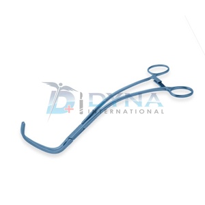 Abrazadera de Aorta Cooley de alta calidad de acero inoxidable Mordazas atraumáticas Vástagos curvos Titanio 10,5 "(26,5 cm) - Product Image 3