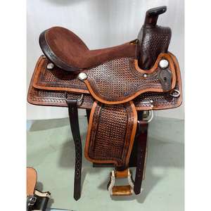 Selle de course en cuir naturel bleu, résistante à l'eau, durable, très confortable, selle d'équitation anglaise en vente - Product Image 3