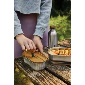 Boîte à lunch bento personnalisée noire style Blum avec gadgets sur mesure pour un repas parfait en déplacement - Product Image 2