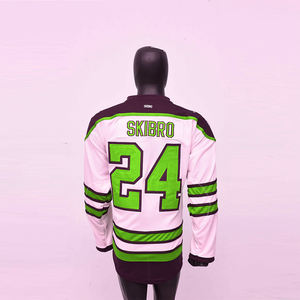 Ropa deportiva transpirable para hombre, camiseta de Hockey sobre hielo de tamaño personalizado, nuevos diseños, se acepta impresión personalizada, camiseta de Hockey sobre hielo con cuello en V - Product Image 1