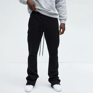 Unisex Streetwear Custom Logo Cotton <b>Sweatpants</b> Wide Leg Baggy <b>Oversized</b> Straight Casual Pants Elastic Waist Drawstring Closure - Product Image 1