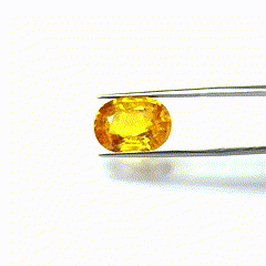 Zafiro Amarillo Natural Sin Tratar de 12.12 Quilates, Corte Oval Brillante, Color Peridoto, Material de Alejandrita y Aguamarina, Calibrado - Product Image 2