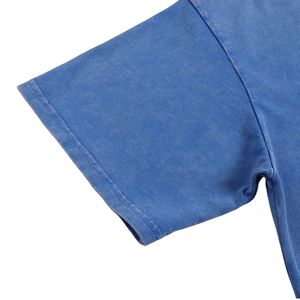 Camiseta de gran tamaño de punto de algodón 100% para hombre, camiseta lavada con ácido Vintage de peso pesado 180 GSM, ropa de calle con impresión de transferencia de calor personalizada - Product Image 6