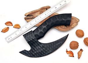 Cortador de pizza con hacha negra hecho a mano, herramientas para servir comida para el hogar, restaurante, utensilios de cocina y utensilios para hornear, el mejor cortador de masa de pizza - Product Image 3