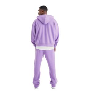 Ensemble de survêtements pour hommes de haute qualité, logo personnalisé, impression sur écran, sweat-shirt en molleton de coton respirant, fermeture éclair, vente en gros, survêtements personnalisables pour hommes - Product Image 2