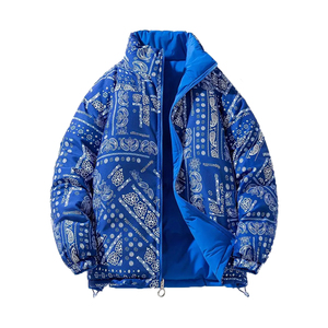 Vestes d'hiver personnalisées, lourdes et chaudes, manteau grande taille, vêtements d'extérieur de haute qualité pour hommes, veste matelassée réversible à motif cachemire épais - Product Image 1