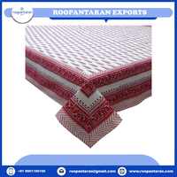 Nappe rectangulaire de banquet en coton pur de qualité supérieure, imprimée à la main, jacquard, fabriquée en Inde – Promotion
