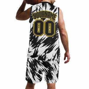 Ensemble de maillot de basket-ball pour adultes de haute qualité, respirant, imprimé, évacuant l'humidité, couleurs et logos personnalisables - Product Image 5